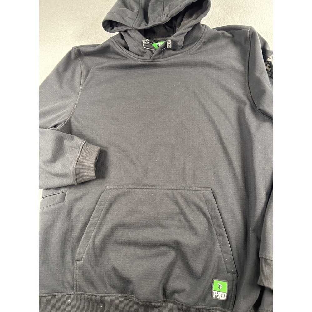 FXD Mens WF1 Bonded Membrane Fleece Hoodie Jumper XL Long Sleeve Workwear Black - Picture 2 of 9